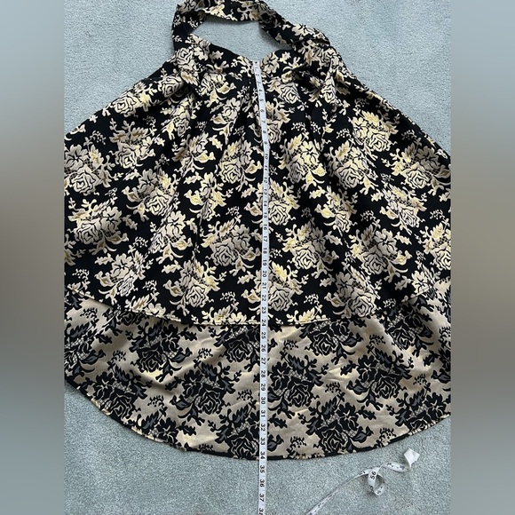 QED LONDON Floral Brocade High Low Skirt / Black/ Gold size US Medium - Picture 5 of 14